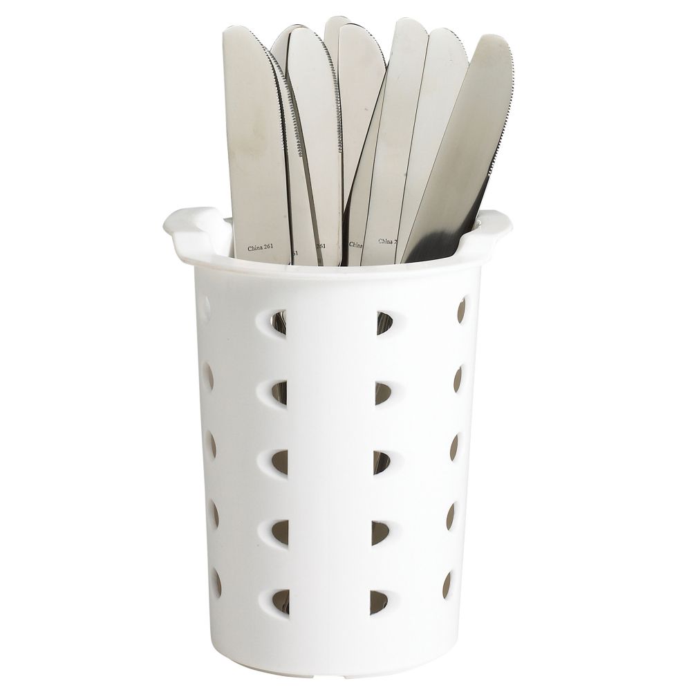 Cambro White Plastic Flatware Cylinder