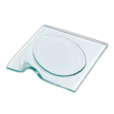 Steelite Creations Clear Glass 6-3/4" Square Plate with Oval Well