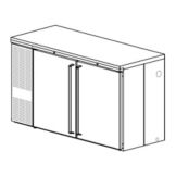 Perlick&reg; 34" High 2-Section S/S Cooler with Glass Doors