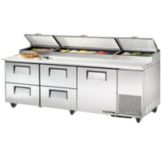 True&reg; S/S 1-Door 4-Drawer 30.9 Cu Ft Pizza Prep Table