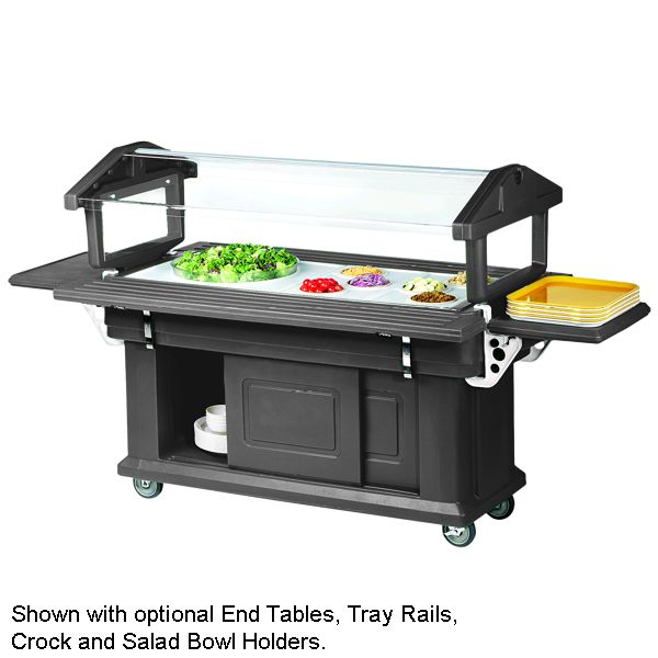 Cambro&reg; 5 Ft. Black Ultra Food Bar with Storage Cabinet