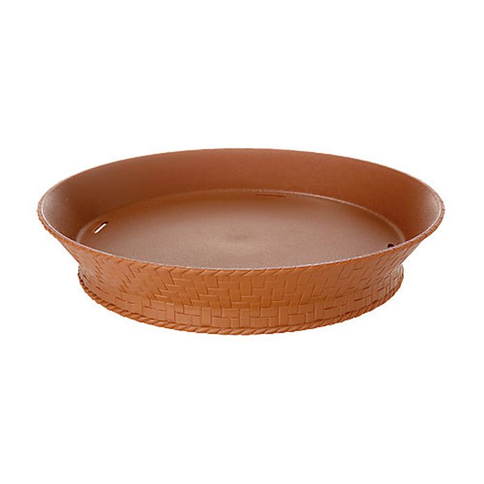G.E.T. Red Plastic 10-1/2" Round Textured Basket w/ Base