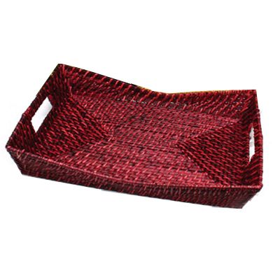 Front Of The House&reg; Scarlet Flare Rattan Tray