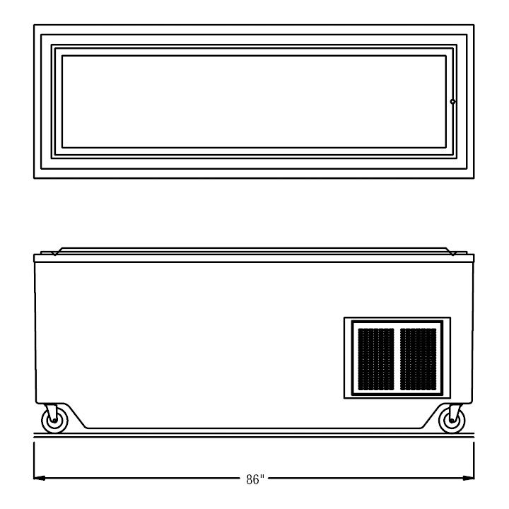 Randell&reg; 86" Enclosed Base Fiberglass Frost top Unit