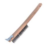 Carlisle Flo-Pac&reg; Steel Wire Brush w/ Scraper and Wooden Handle