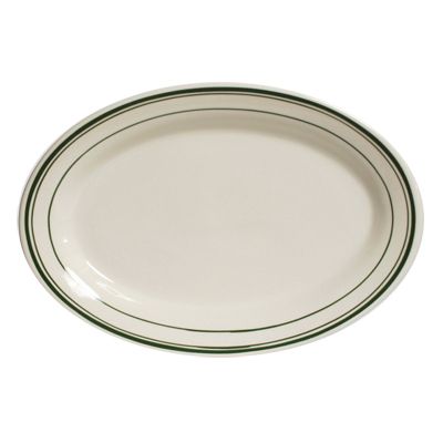 Tuxton&reg; Green Bay 14-1/8" x 10" Eggshell Oval Platter