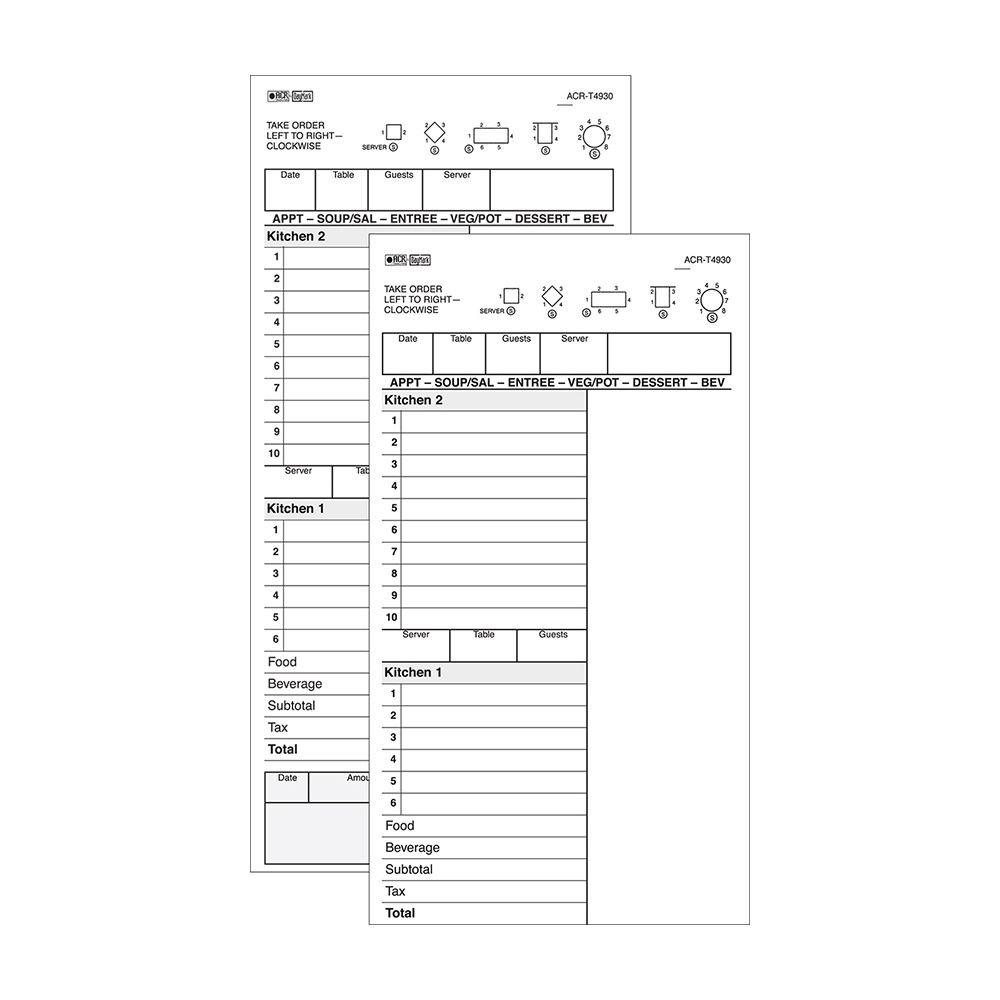 Tan 2-Part Carbonless 16-Line Guest Check