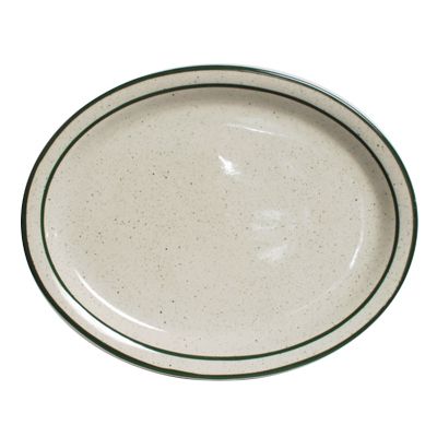 Tuxton&reg; Emerald 7-1/8" x 5-3/4" Eggshell Oval Platter