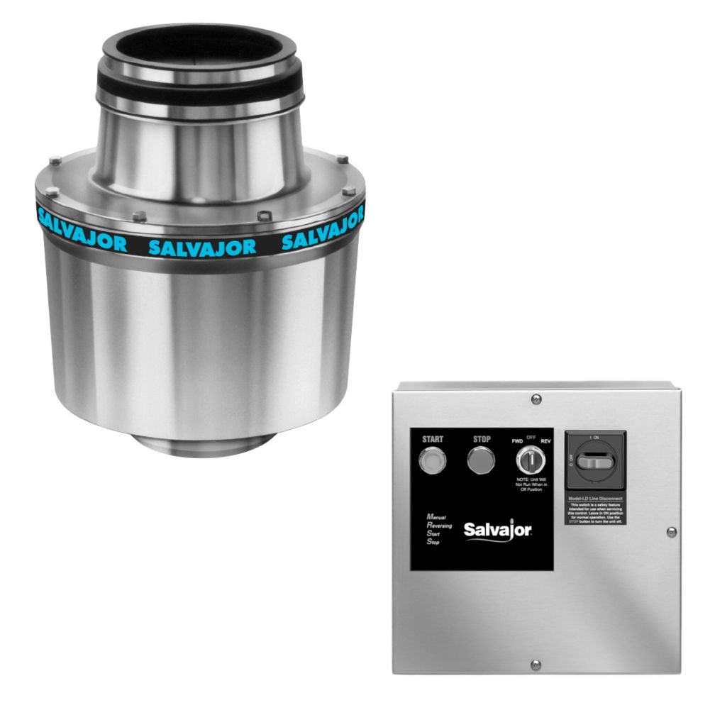 Salvajor 1.5-HP Disposer w/ Safety Disconnect / 18" Cone Assembly