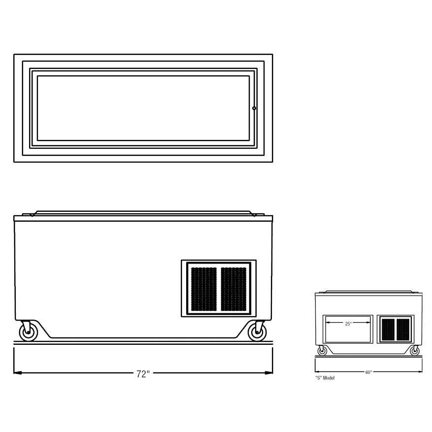Randell&reg; 72" Open  Base Fiberglass Frost top Unit