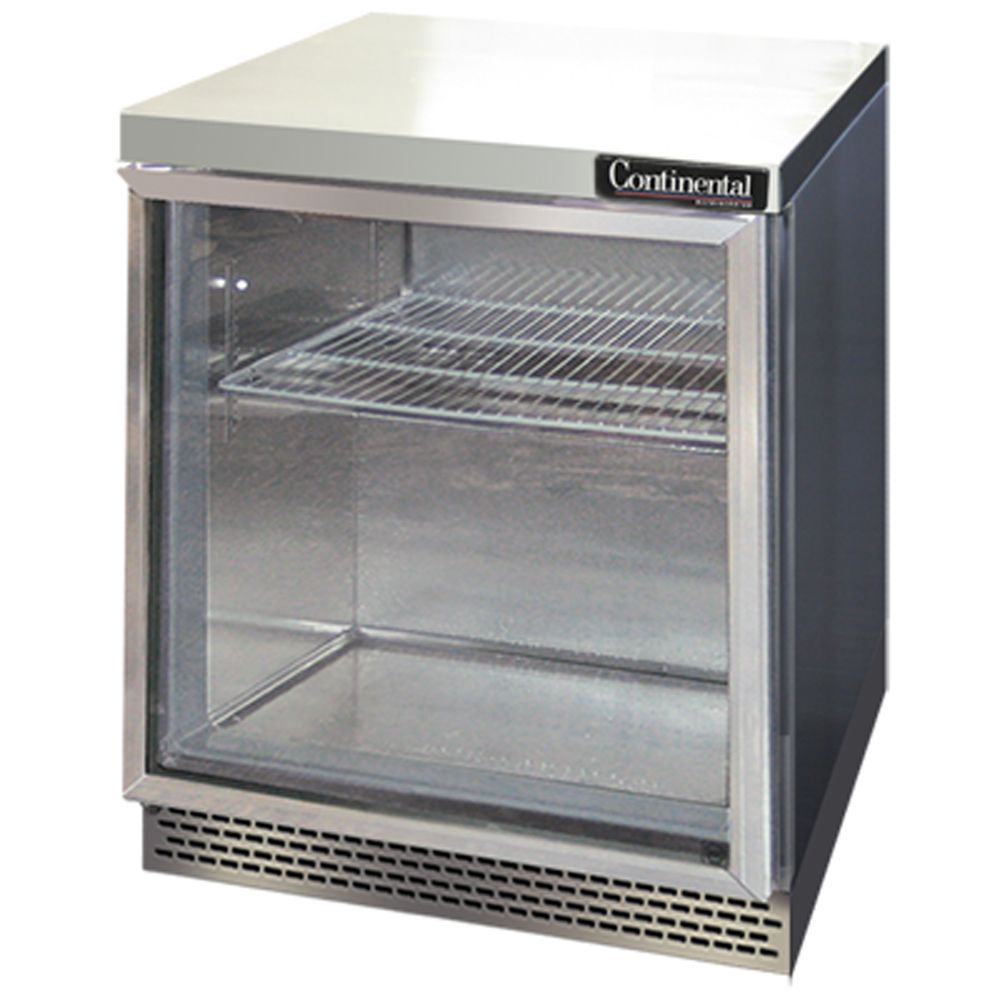 Continental 7.4 Cf Front Breathing Worktop Refrigerator w/ Glass Door