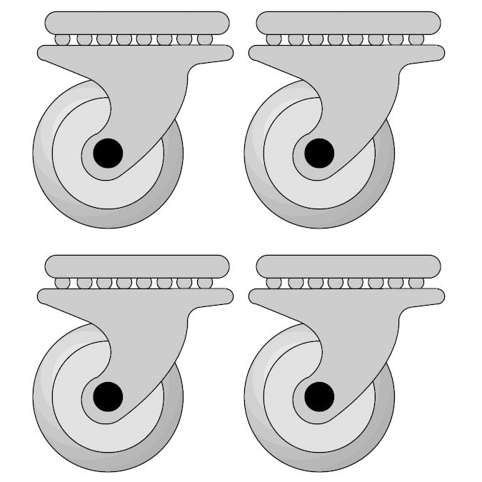 Scotsman Bin Caster Kit for B330P / B530P