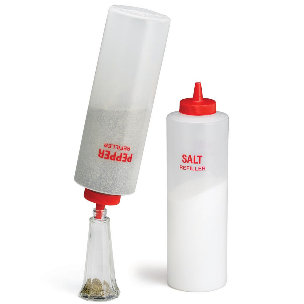 Tablecraft  Red Wide Tip Top 24 Oz Pepper Re-filler w/ Gasket