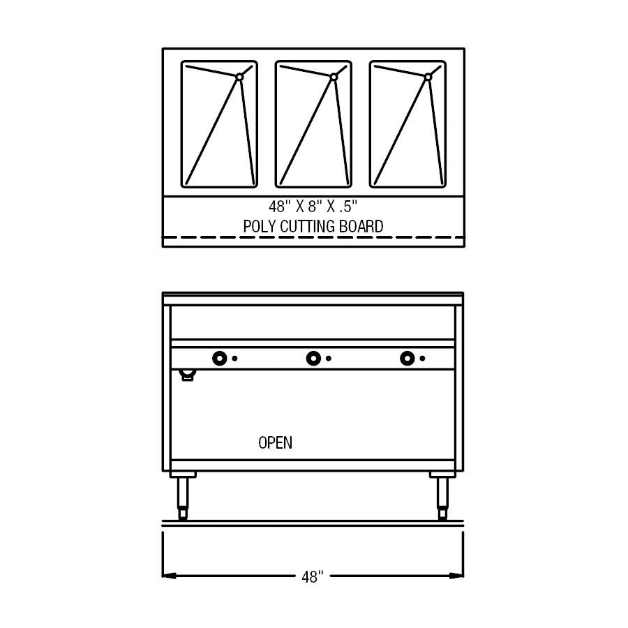 Randell&reg; 48" 120V Electric Sealed Well Hot Food Table