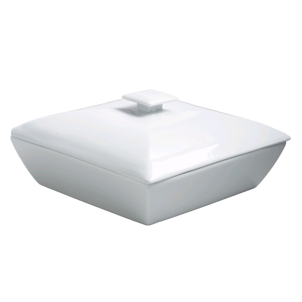 Steelite Rene Ozorio Aura Duo White 23-1/2 Oz Square Salad Bowl w/ Lid