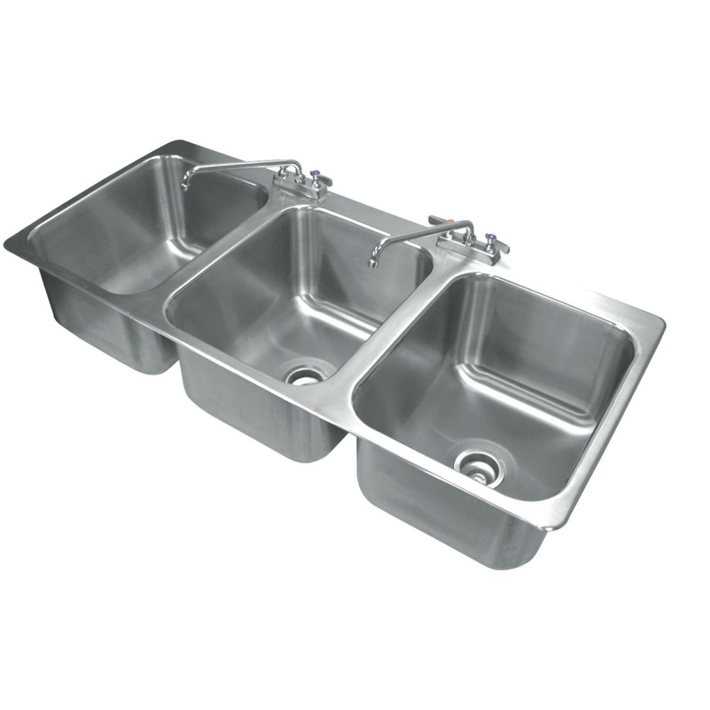 Advance Tabco 16x20x12in. 3 Compartment Drop-In Sink, DI-3-1612
