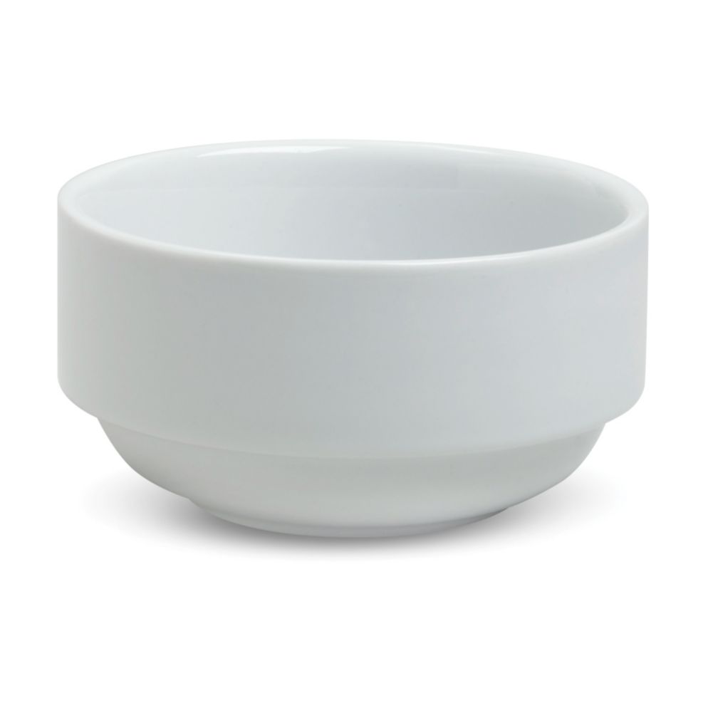 Steelite Varick Cafe White Porcelain 10 Oz Stacking Soup Bowl