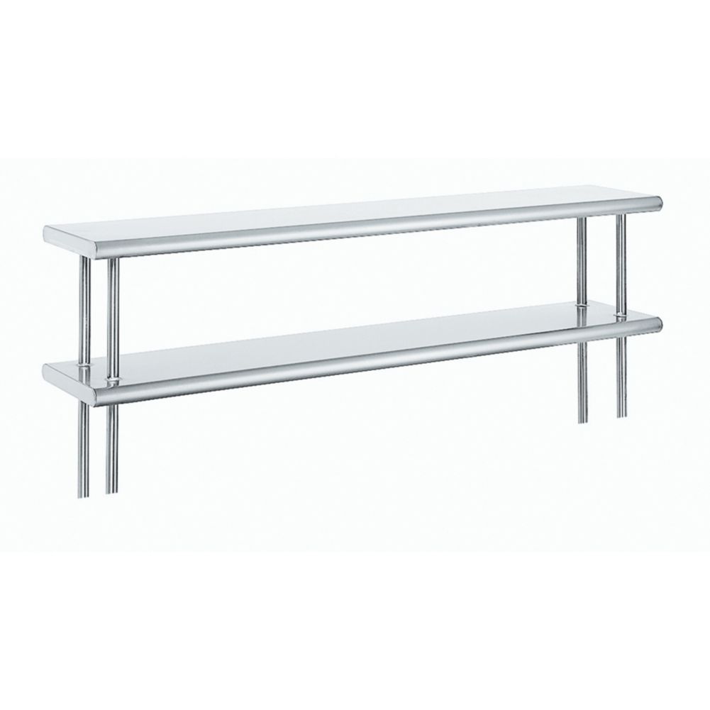 Double 12in. x 48in. S/S Table Mounted Deck Shelf, ODS-12-48