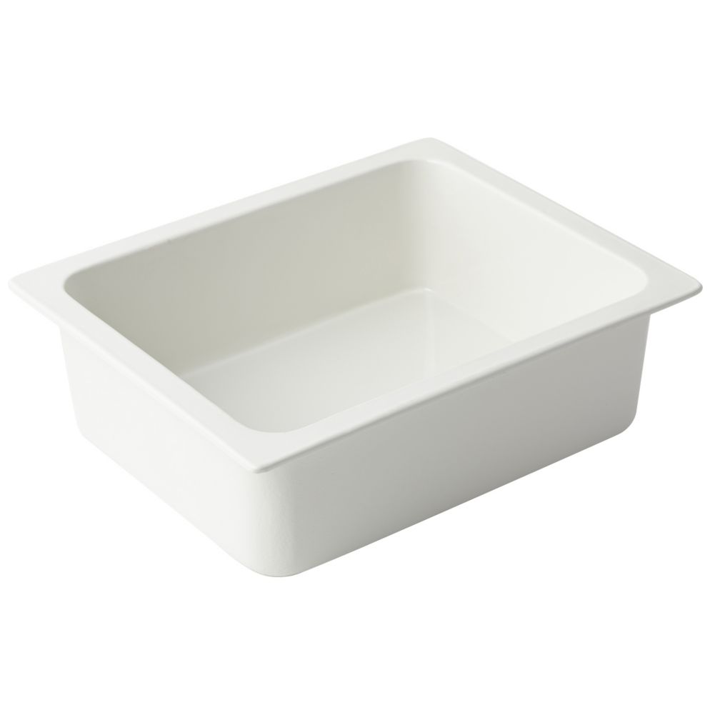 Bon Chef White Sandstone 6.5 qt Half Size Food Pan, 4" H
