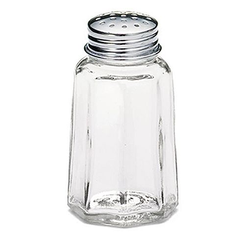 Tablecraft 1 Oz Round Glass Salt & Pepper Shakers with Flat Top