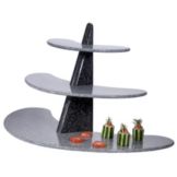 Gourmet Display&reg; Black 3-Tier Winged Serving Stone Display