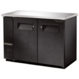 True&reg; Black Solid Door Food Rated Back Bar Cooler for 104 6-Packs