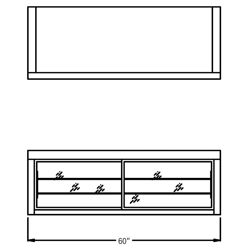 Randell&reg; Non Refrigerated 60" Wall Mount Display Case