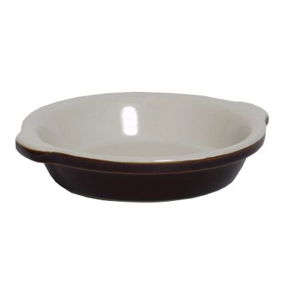 Tuxton&reg; 20 Oz. Caramel/Eggshell Au Gratin Dish