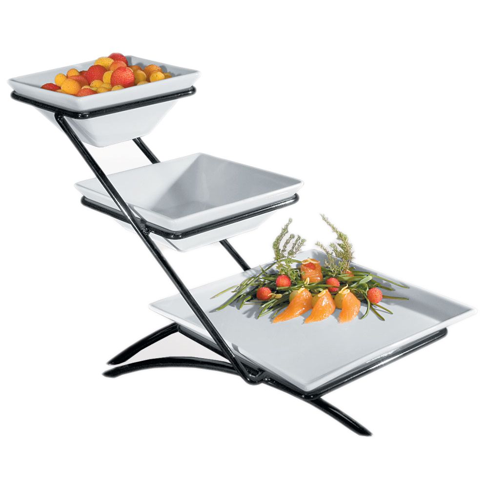 Gourmet Display&reg; Black 3-Tier Porcelain Diamond Display