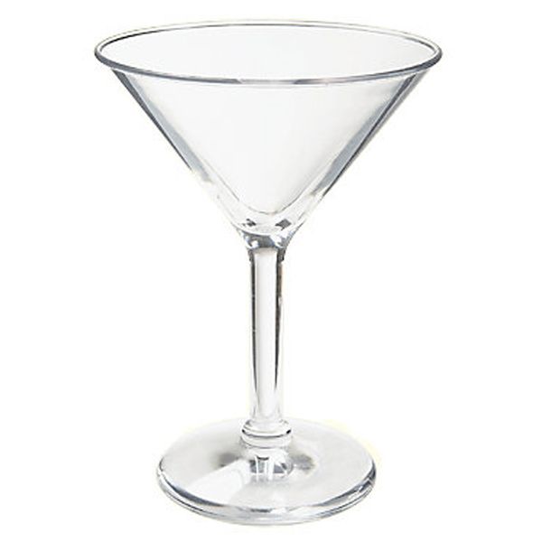 G.E.T. Specialty Drinkware Clear SAN Plastic 10 Oz Martini Glass