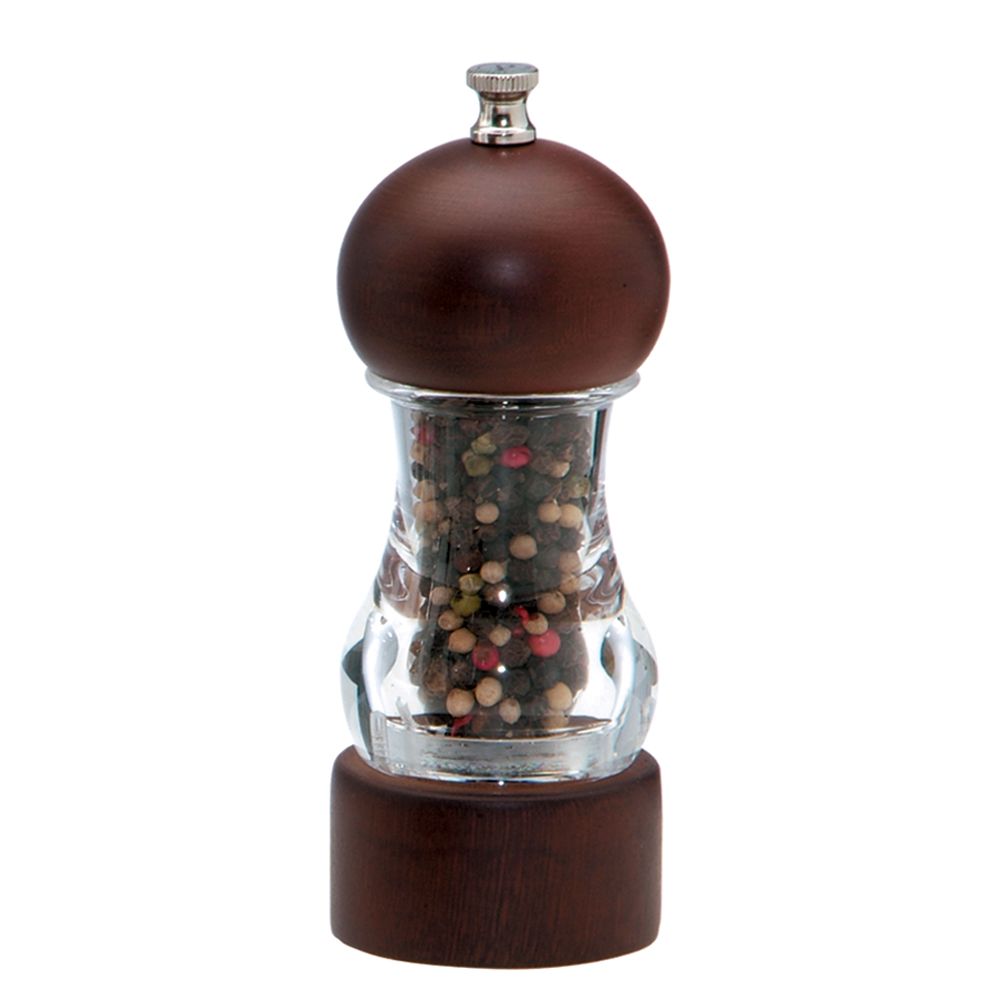 Chef Specialties Clear / Walnut 6" Vanguard Pepper Mill