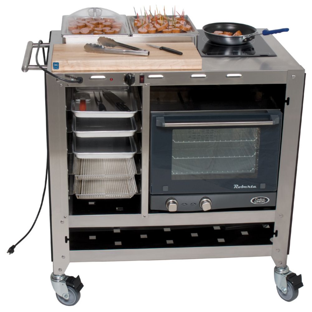 Cadco Mobile Stainless Steel Sampling Cart / Demo Cart, CBC-SDC