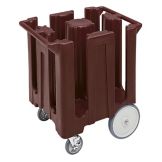 Cambro Dish Caddies Cart w/ 4 Columns, 8-&frac14; D Max, Dark Brown