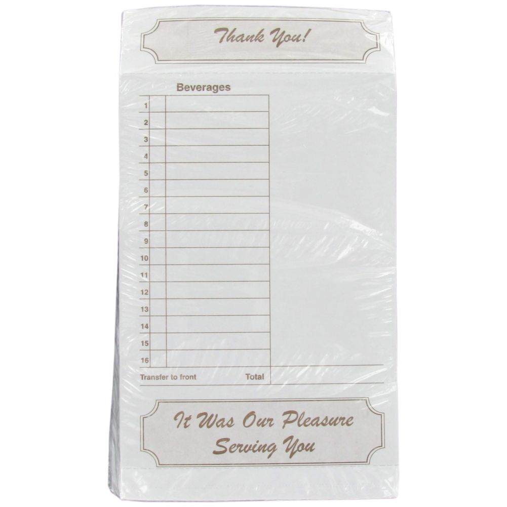 Tan 2-Part Carbonless 12-Line Guest Check