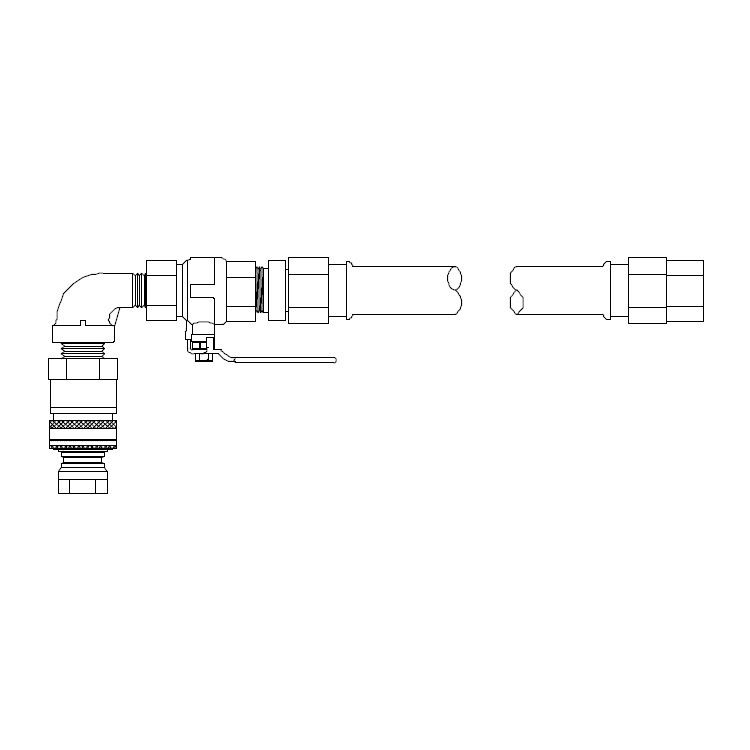 Pitco&reg; 36" Long Gas Connector Hose w/ 1-1/4" Connection