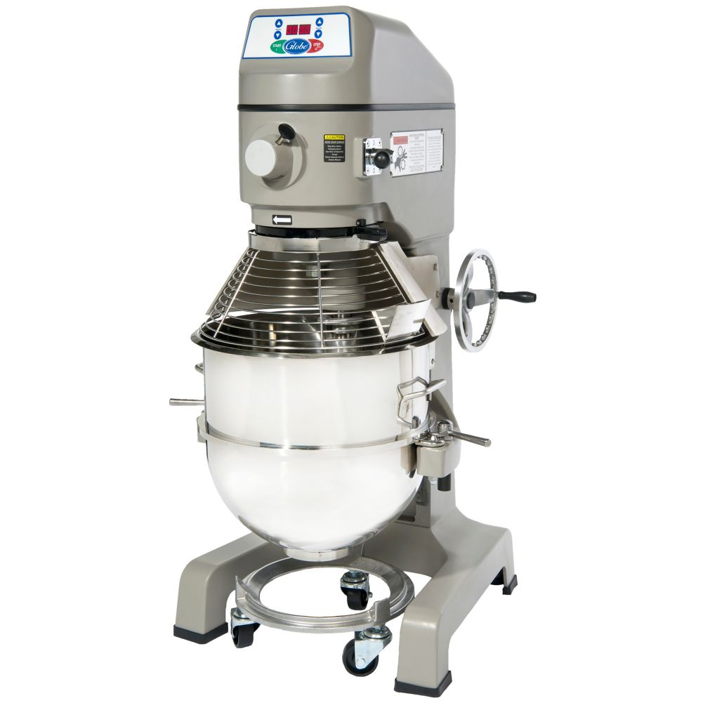 Globe Food 3-Speed 60 Qt Floor Model Vertical Mixer w/ Safety Guard