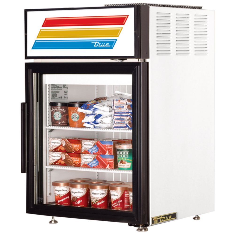 True&reg; Countertop Glass Door Merchandiser Freezer, 5 Cubic Ft