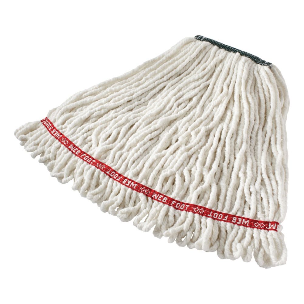 Rubbermaid&reg; White Medium Looped Antimicrobial Shrinkless Wet Mop