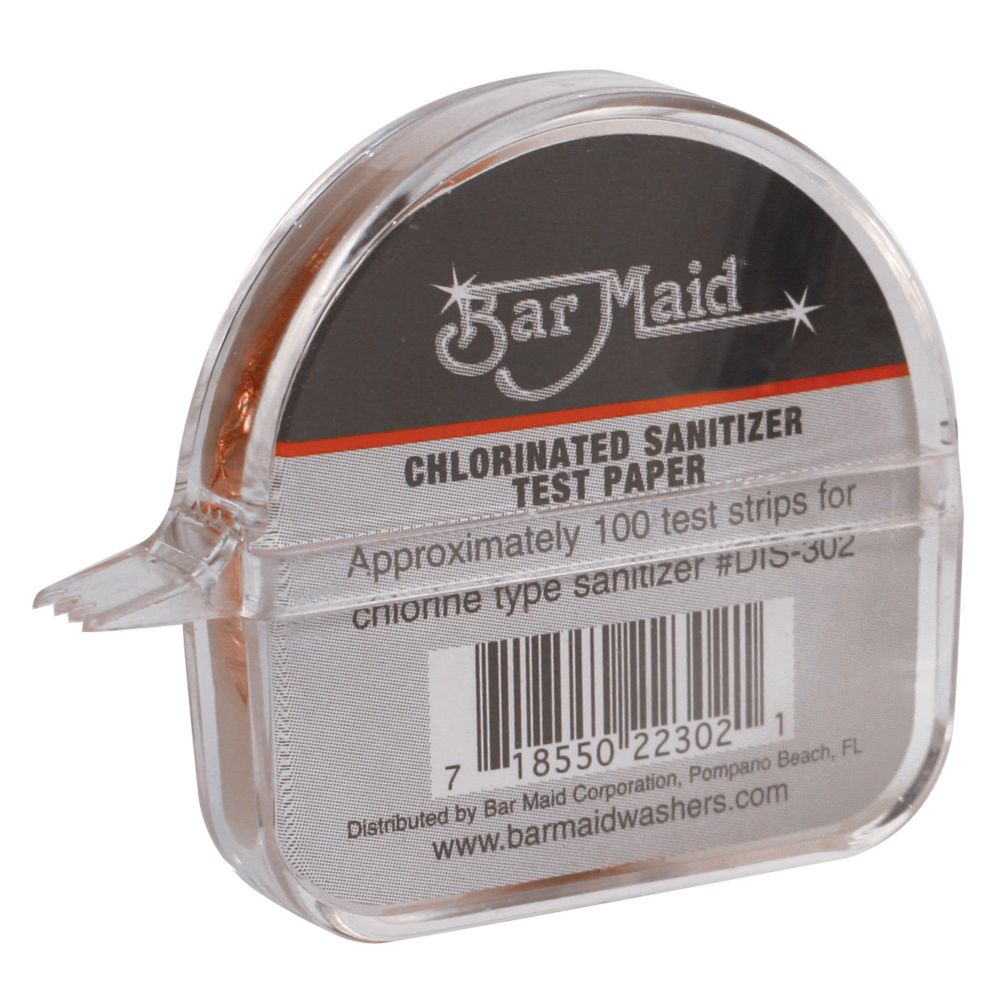 Bar Maid Chlorinated  Sanitizer Test Strips Dispenser