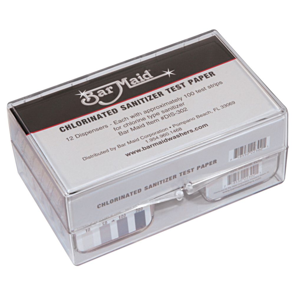 Bar Maid Chlorinated  Sanitizer Test Strips Dispenser