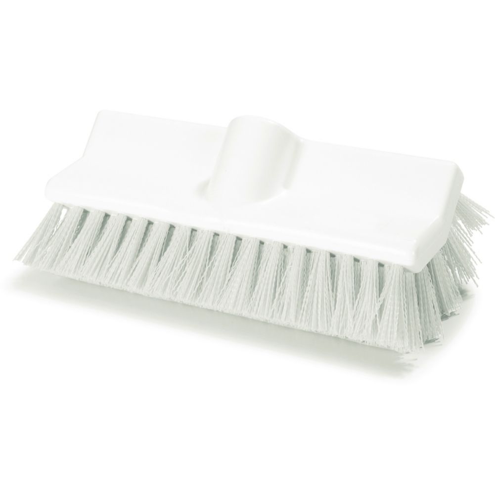 Carlisle&reg; Sparta&reg; 10" White Hi-Lo Floor Scrub Brush