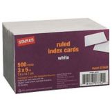 Staples&reg; 3" x 5" Ruled White Index Cards