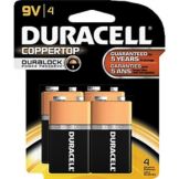 Duracell CopperTop&trade; 4 Pack 9V Batteries
