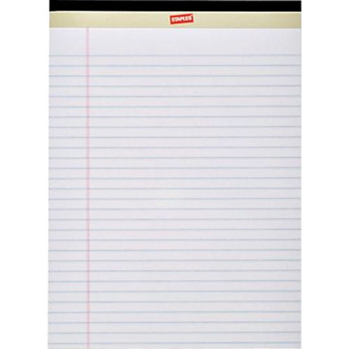 Staples&reg; White 8-1/2" x 11-3/4" Perforated Writing Pads