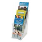 Clear Plastic 4-Tier Brochure Holder, 4-3/8"
