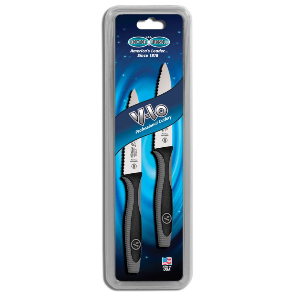 Dexter Russell V-lo&reg; 3-1/2" Scalloped Paring Knife 2-Pack Set
