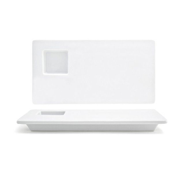 Canvas&trade; Plate w/ 3 oz Ramekin Compartment, 11" x 6"
