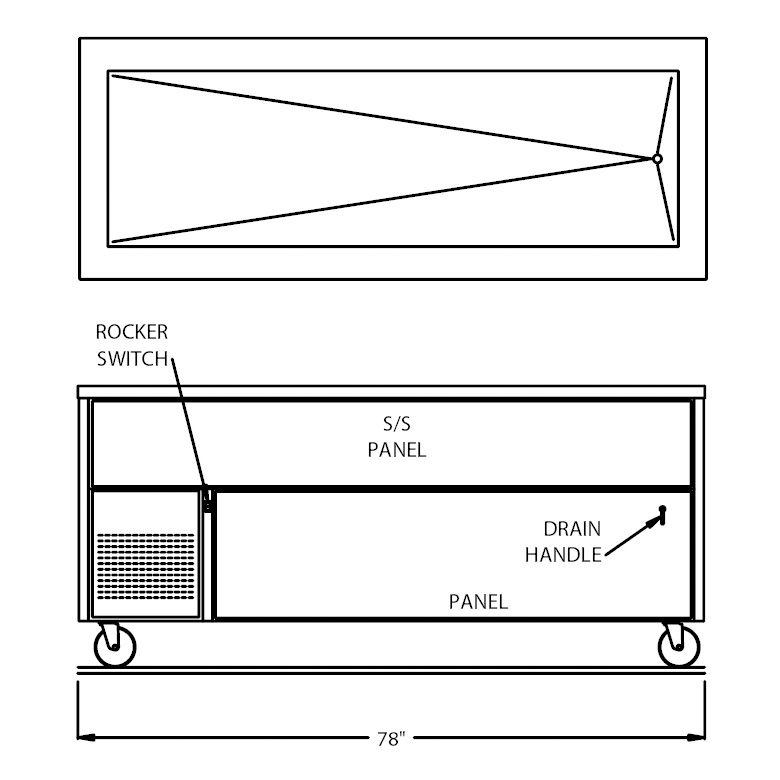 Randell&reg; Refrigerated 5 Pan Size Enclosed Base Cold Food Table