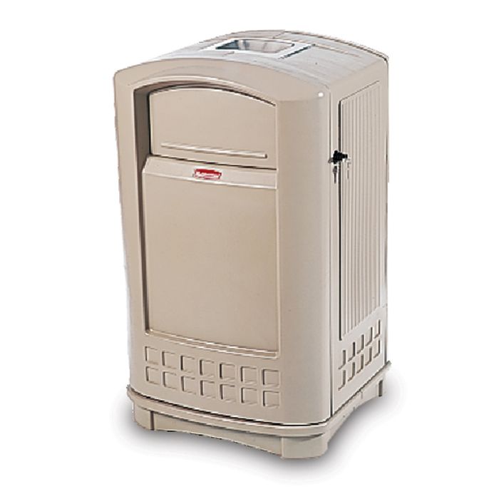 Rubbermaid&reg; 50 Gallon Sandy Beige Plaza Container w/Ashtray