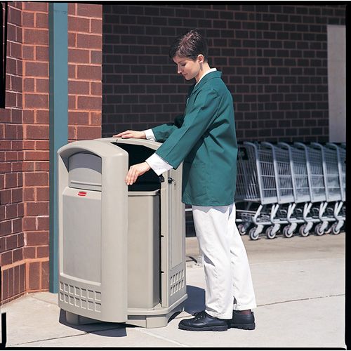 Rubbermaid&reg; 50 Gallon Sandy Beige Plaza Container w/Ashtray